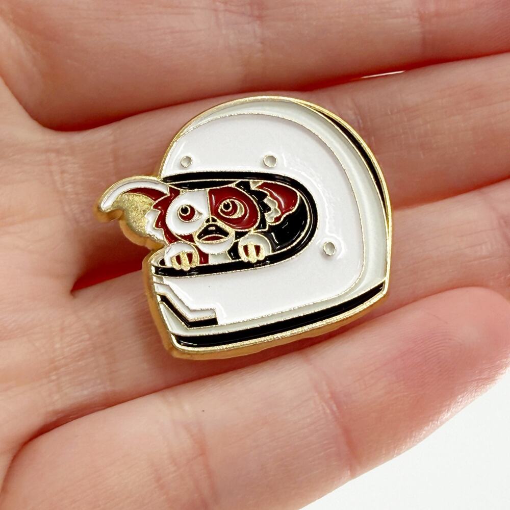 Gizmo Gremlins Helmet Soft Enamel Pin Cute Movie Fan Art Lapel Badge